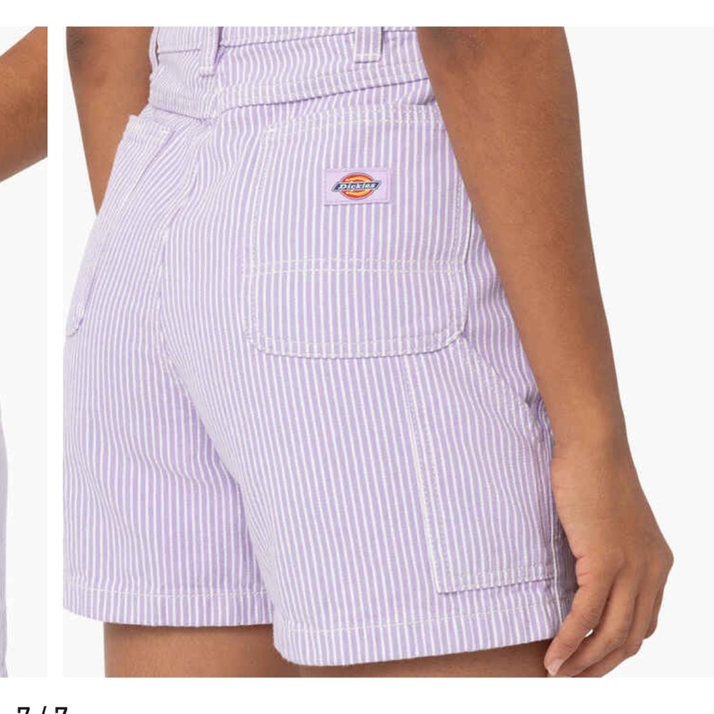 Womens Dickies Hickory Stripe Shorts, 5" size 26